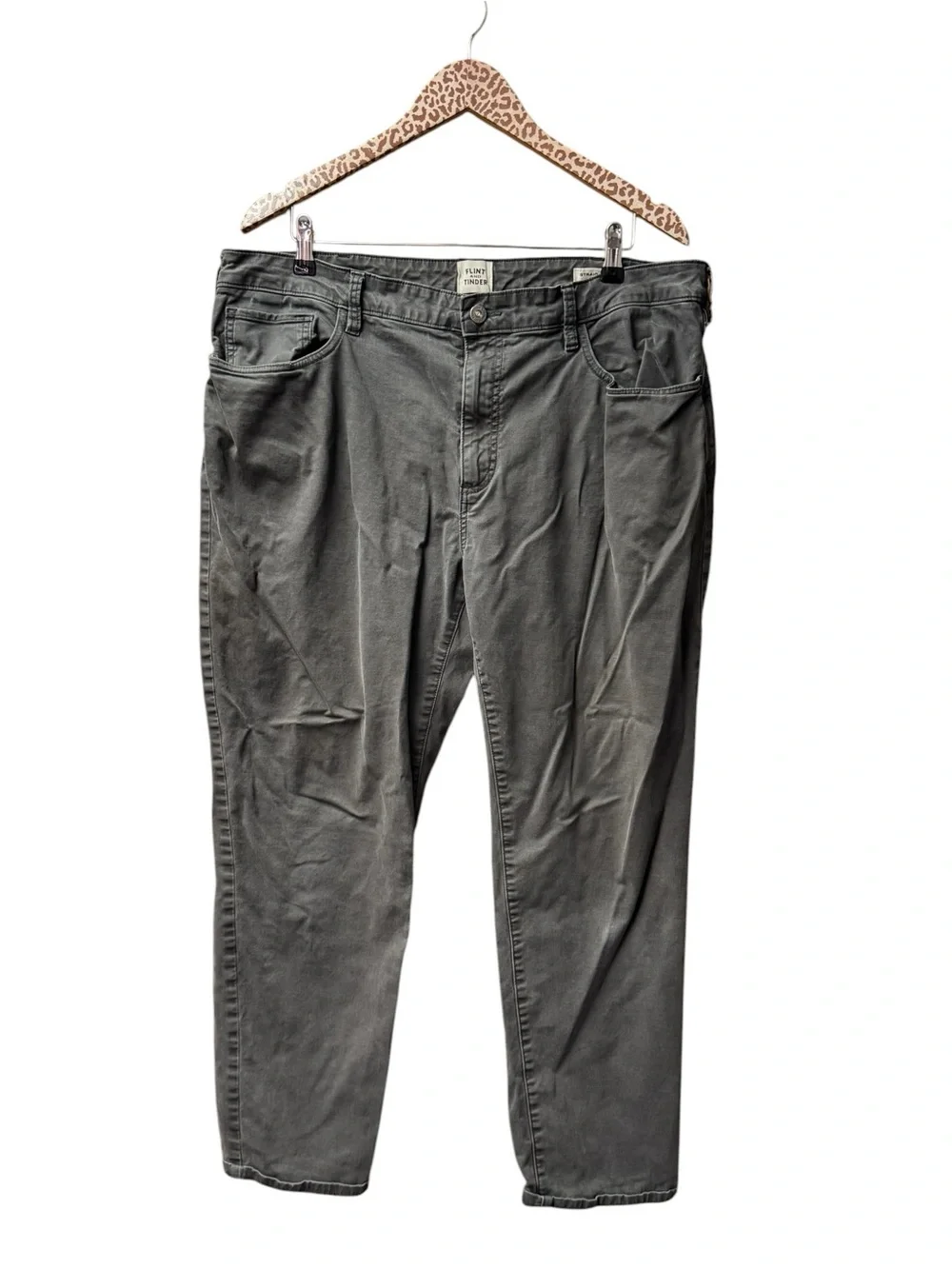 Flint and Tinder Mens Straight Fit Pants Charcoal Gray Grey 28